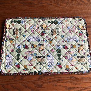 Placemats:  set of two reversible placemats; "Bloom Where You're Planted" design